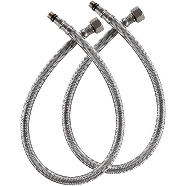 59" Extra Long Faucet Supply Lines Braided Stainless Steel Hose 3/8" Comp X M10