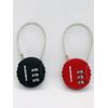 AZK Combination Padlock [Pack of 2 RED, Black], Small Keyless Resettable Padlocks 3 Digit Combination