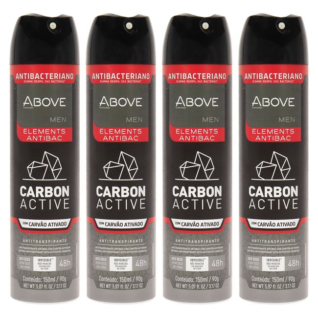 ABOVE Elements Carbon Active - 48 Hours Antiperspirant for Men - 4 pc - 4 Pc