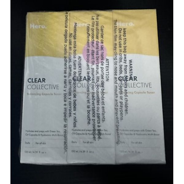 HERO CLEAR COLLECTIVE BALANCING CAPSULE TONER 4.39 OZ - LOT OF 3