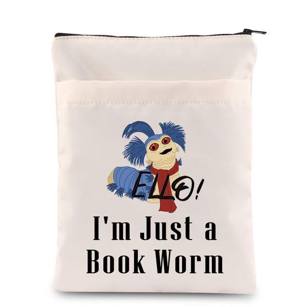 FEELMEM Movie Merchandise Gift Ello Book Sleeve I'm Just a Book Worm Quote Zipper Pouch Book Covers Movie Fans Gifts