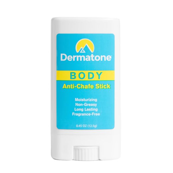 Dermatone Anti-Chafe Body Stick - Moisturizing, Healing, Fragrance Free, Non-Greasy, Body and Thigh Rubbing Prevention, Anti-Friction Stick | Anti Chafe Stick for Women & Men | Small, Pocket Size, 0.5 oz (1-Count)