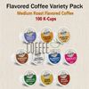 Flavored Coffee K cups 100 KCups VARIETY PACK Medium Roast KEURIG Assorted Mix