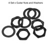 4 Set Guitar Nut and Washers 3/8" Guitar Input Output Jack Socket Nut Black