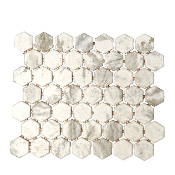 Allen + Roth Fabuleux Greige Matte Ceramic Mosaic Hexagon Wall Tile 11" x 10"