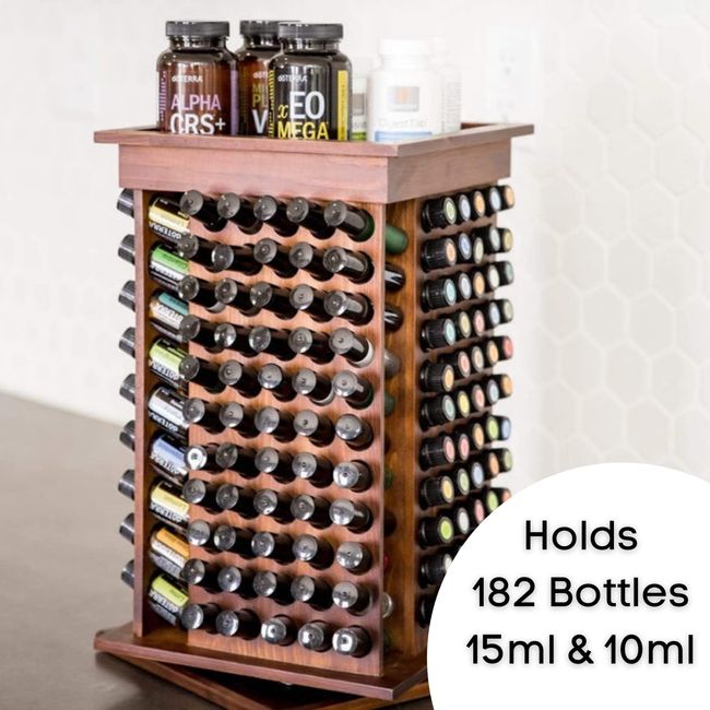 Essential Oil Holder Display 8 Tier Wooden Rotating Storage Display Stand  USA
