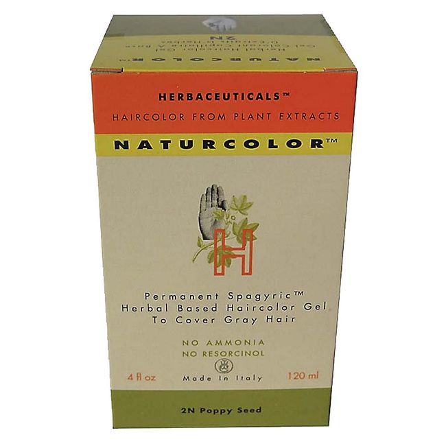 Natural Hair Color - Herbal Based & Permanent - 2N Poppy Seed (4 Fluid Ounces)