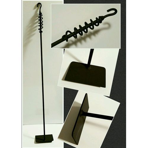 Outdoor Fireplace/Pit Set-Poker, Ash Rake, Shovel, & Post 36" Made by Blacksmith