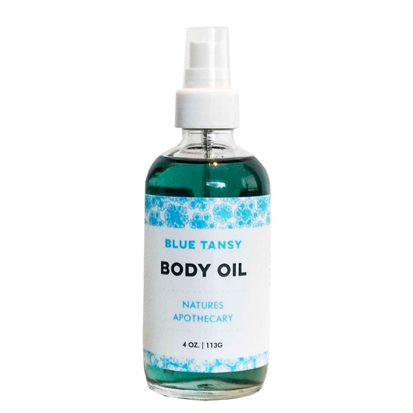 Blue Tansy Body Oil | Ultra-Moisturizing | Wildly Luxurious - All-Natural, Hypoallergenic Bath, Body, & Massage Oil - Handmade in USA by DAYSPA Body Basics (Small, 4 oz.)