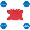 Identity-Plus: Red Rigid Open Faced Landscape ID Card Badge Pass Holder (50)
