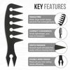 AceMan Hair Comb - Professional Styling Comb For Texture and Volume - Black