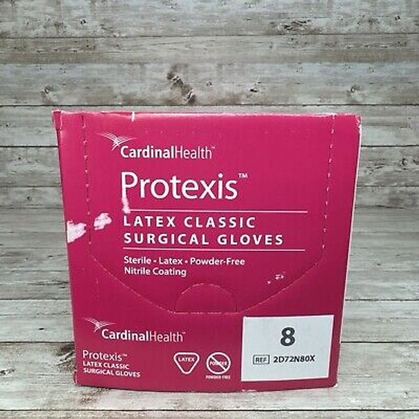 Cardinal Health Protexis Latex Classic Surgical Gloves 1 Box, Size: 8 *See Date*