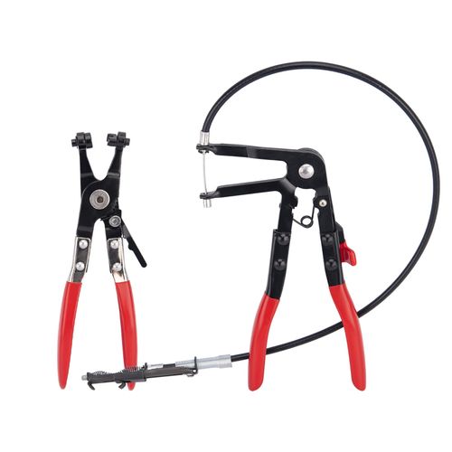 24" Cable Hose Clamp Pliers Cable-Type Flexible Hose Clamp Pliers for 18mm-54mm Hose Clamps + Flat Band Hose Clamp Pliers for Removal and Installation of Ring-Type or Flat-Band Hose Clamps