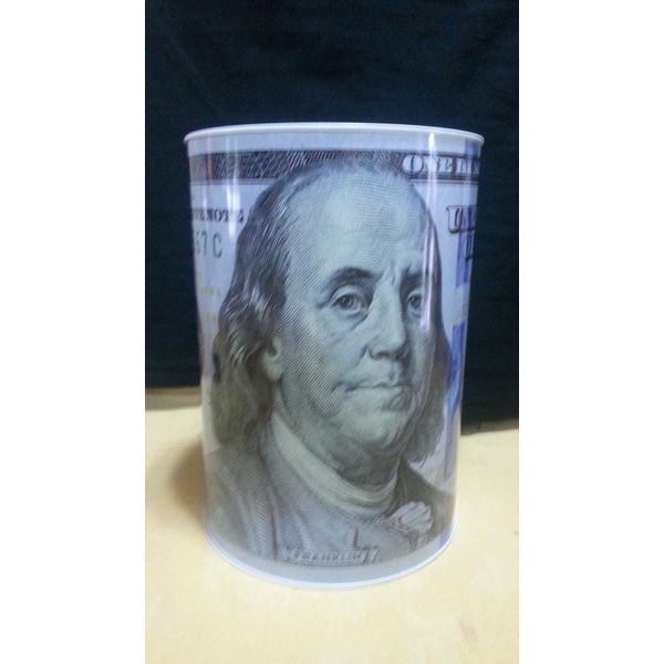 100 Dollar Bill Tin Money Bank JUMBO, Bank Note Tin Metal Money Box 100$ Bill dollar moneybox, 8.5' Tall x 6.0' Metal Money Coin Bank, $100 Bill dollar bank, Benjamin Franklin coin bank, Cash Bank