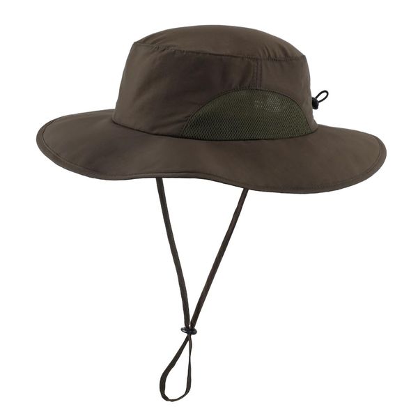 Connectyle UPF 50+ Sun Protection Hat, Safari Hat, Men's, Women's, Wide Brim, UV Protection Hat, armygre