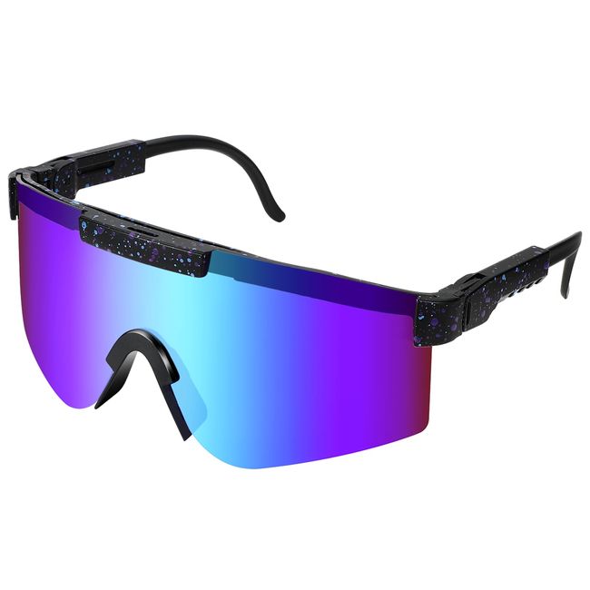 Mkitnvy Fahrradbrille, Sport Sonnenbrille, Polarisierte Sportbrille für Herren Damen, Fahrrad Sonnenbrille UV 400 Schutz,Schutzbrille für Outdooraktivitäten Radfahren Laufen Glof