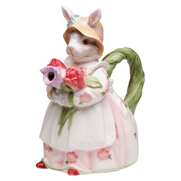 StealStreet SS-CG-30216, 9 Inch Mrs. Bunny in Spring Rose Dress Teapot Service for One