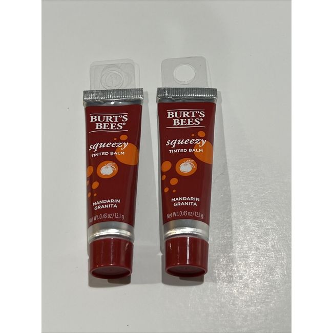 (2)Burts Bees Squeezy Tinted Lip Balm*Mandarin Granita.43ozNew SEALED 👀 My Page