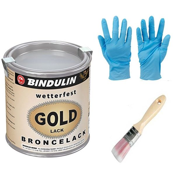 E-Com24 125 ml Gold Paint Weatherproof & Colour Stable with Brush for Application (125 ml)