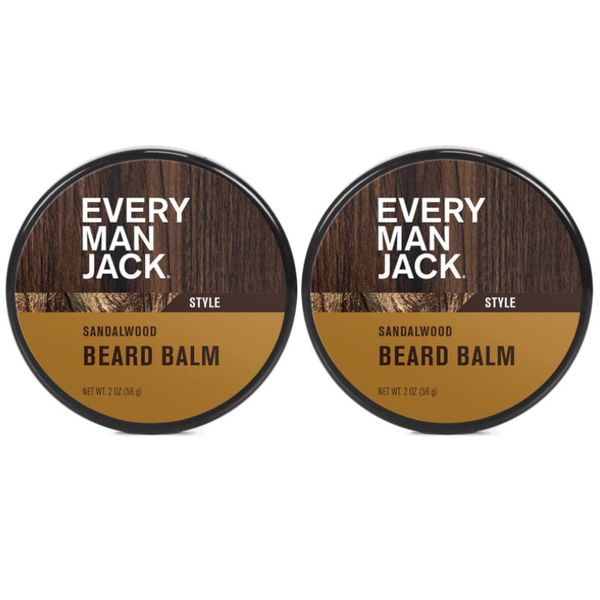 EVERY MAN JACK BEARD BALM 2 OZ SANDALWOOD NEW-2 PACK