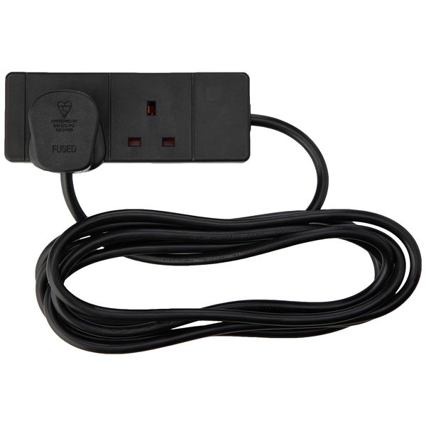 PRO ELEC PELB1737 2 Gang Extension Lead Black, 3m