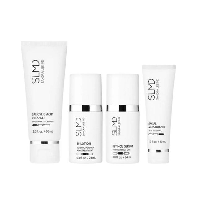 SLMD Skincare Acne System Kit! Salicylic Acid Clear Skin And Unclog Pores ! BP Lotion Kills Acne Causing Bacteria! Retinol Serum Perfect Skin Tone & Texture! Facial Moisturizer Hydrates And Brighten!