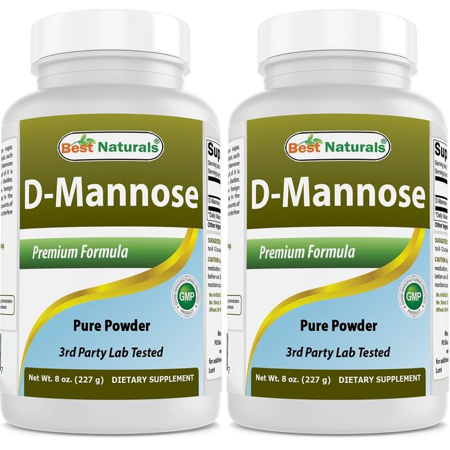 2 Pack Best Naturals D-Mannose Pure Powder 8 OZ