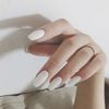 Carufin 24 Pieces White Matte False Nails Stickers Press Fake Nails Ballet Artificial Nails for Women and Girls