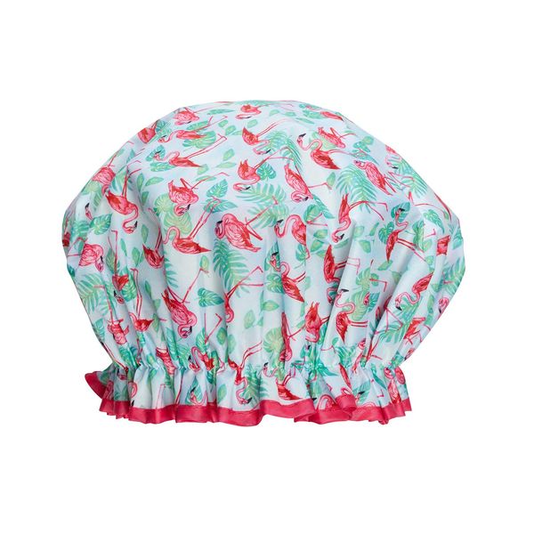 Bodylife Shower Cap Reusable Bath Cap Dual layered Waterproof Flamenco Flamingo