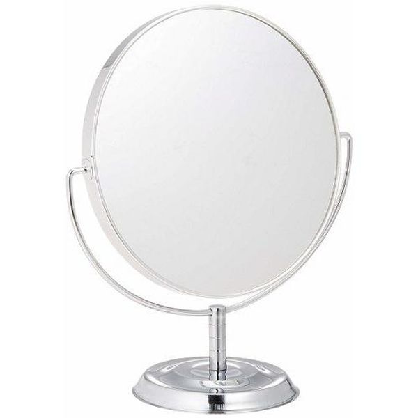 Tabletop mirror with 5x magnification on one side, Merry, Silver No.5880