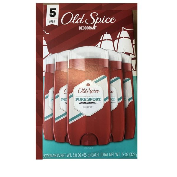 Old Spice High Endurance Anti-Perspirant & Deodorant, Pure Sport 3 oz (Pack of 5)