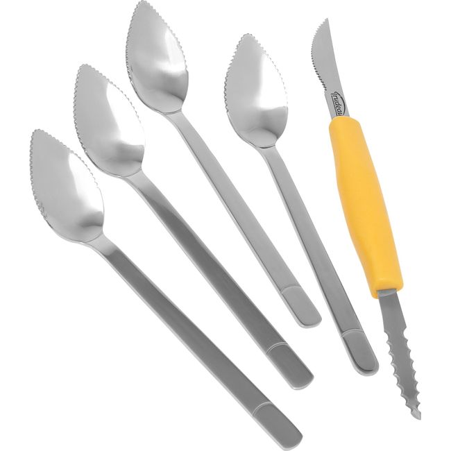 Trudeau Stainless Steel Grapefruit 5-Piece Set, Yellow