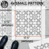 2 x Patio Stencil for Garden Slabs 45x45 cm - 4X Small Pattern Cambridge