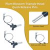 2Pcs Triangular Cap Ball Locking Pins with Button Handle, 304 Stainless Steel Push-Button Quick Release Pin with 24.5cm Rope(10mm-25mm)