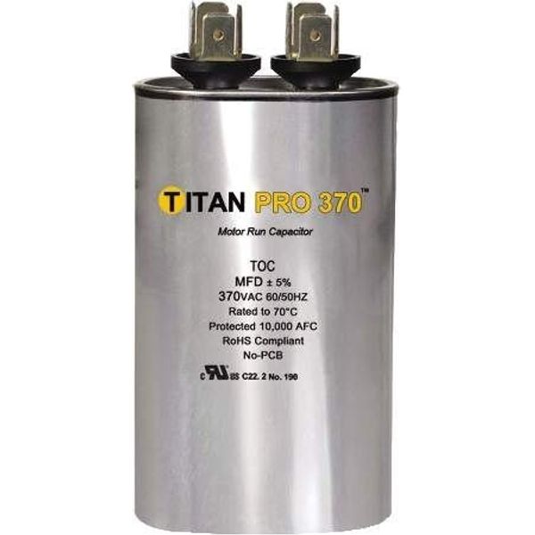 Packard TOC7.5 Motor Run Capacitor Oval / MFD: 7.5 / Volts: 370