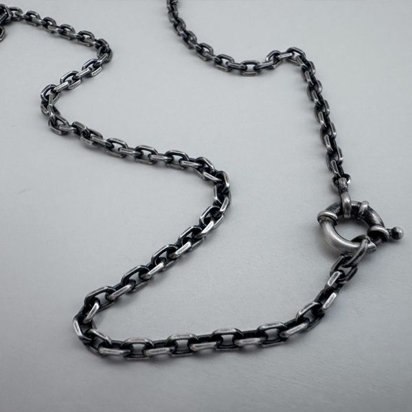 Silver 925 Necklace Chain Necklace Oil Painting Antique Silver Necklace