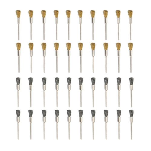 YFFSFDC Router Brushes 40pcs Brush Brush Brush Brass Wire Brush Steel Brush 2.35mm Axis Polishing Brush Dremel Rotating Tool Accessories