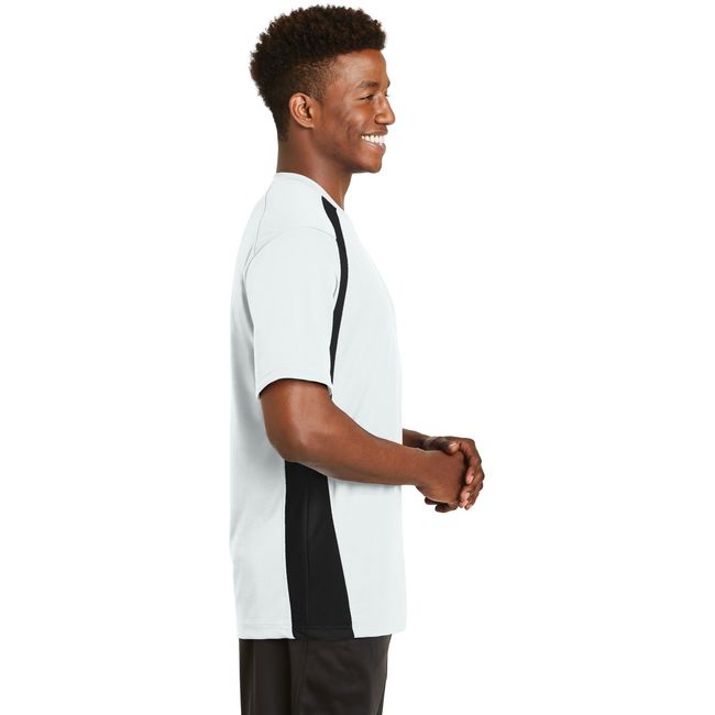 SPORT-TEK Men's Dry Zone Colorblock Crew XS White/Black