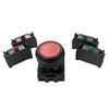 CSI Red Plastic Flush Head Pushbutton, Momentary, 22mm, UL Listed with 2 NO and NC Contact Blocks