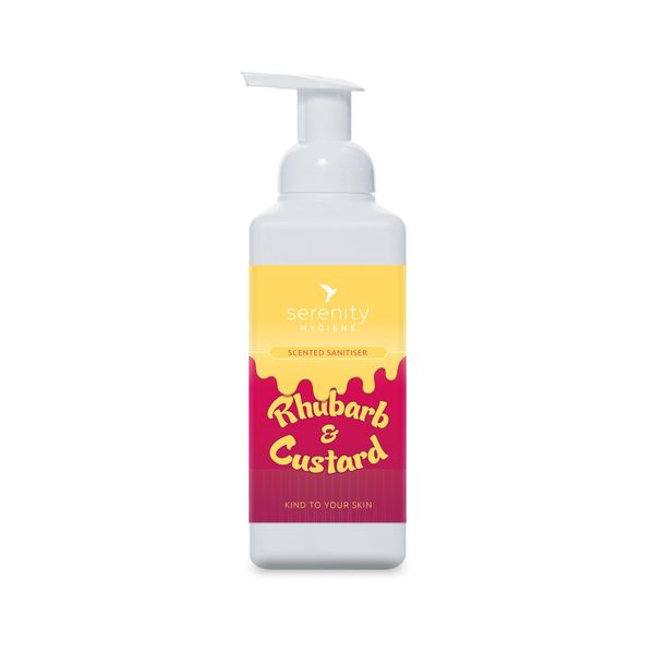 Hand Cleansing Sanitiser Foam, No Alcohol Foaming Hand Sanitizer Dispenser - Rhubarb & Custard - 500ml