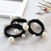 [Jewel Box] JewelVOX Hair Elastic Hair Accessory Women's Pearl Set of 3 Bundled Hair Black Adult