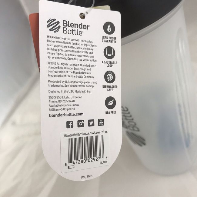 Classic Blender Bottle - 28 oz / Black