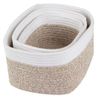Tan Cube Storage Bin Rope Baskets 3-Piece Set