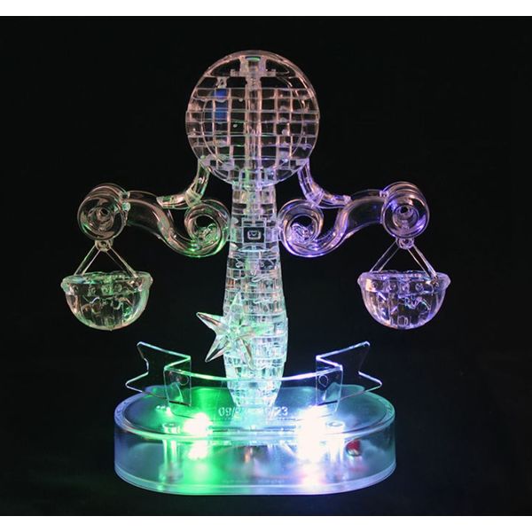 Graces Dawn® Crystal Twelve Constellations Deluxe 3D Puzzle Colorful Crystal Decoration (Libra)