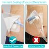 25 Pcs Waterproof Dialysis Catheter Shower Cover + Non-Stick Center Pad, Peritoneal Dialysis Port Shields Protector Dressing for Picc Line Feeding Tube Chest Chemo Wound Bandages 8"x8"