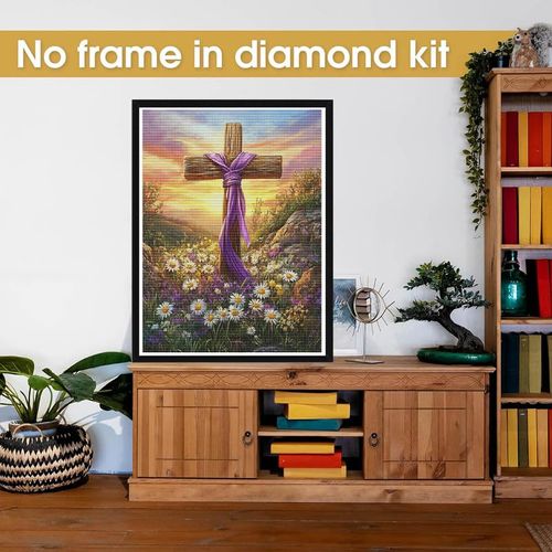 Bimkole 5D Diamond Art Kits for Adults Cross, Full Drill DIY Rhinestone Embroidery Set Paint with Diamonds Art Flowers by Number Kits Cross Stitch Home Wall Craft Decor 12x16 Inch