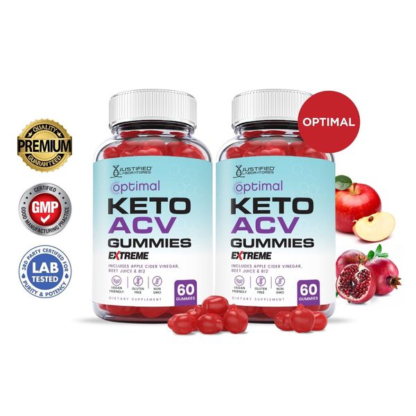 Optimal Keto Extreme ACV Gummies 2000MG Apple Cider Vinegar 120 Gummys