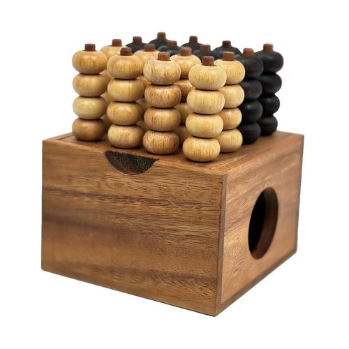 Winshare Puzzles and Games 3D Four in a Row Wooden Strategy Game