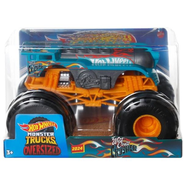 Hot Wheels Monster Trucks Oversized 1:24 Scale Metal Die-Cast Toy Truck (West Coast Crusher)