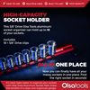3/8-Inch Drive Aluminum Socket Organizer | Professional Quality Socket Holder (RED) | by Olsa Tools